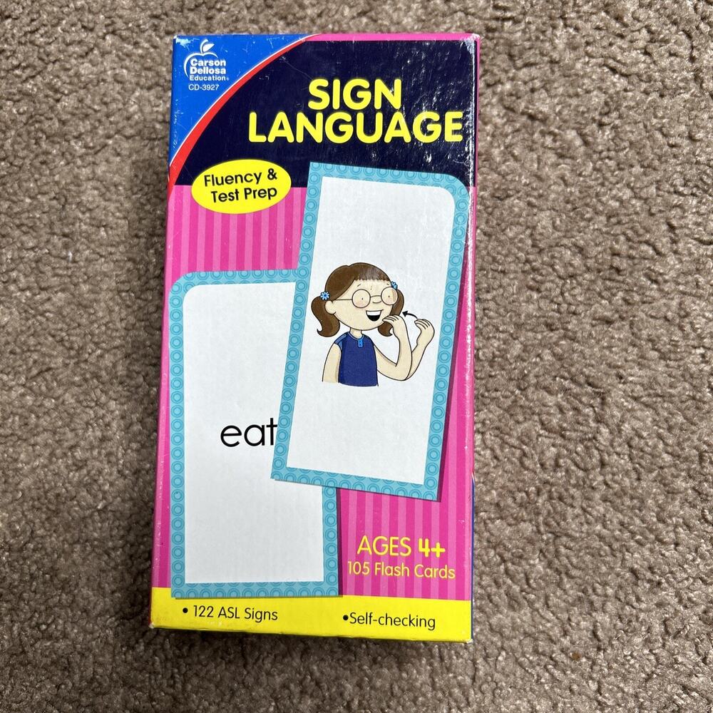 Carson Dellosa Education Sign Language Flash Cards, Grade PK-8